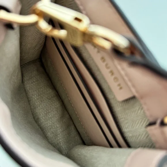 Tory Burch Pink Blush Geo Logo Pattern Mini Shopper Bag Crossbody Bag Purse - Picture 4 of 13